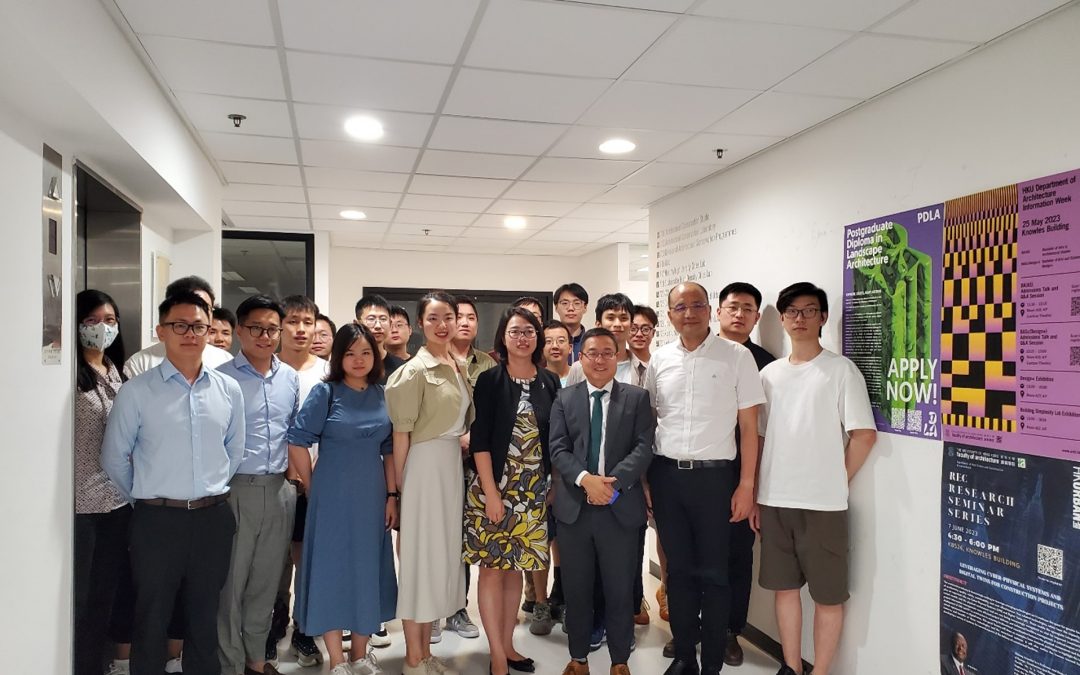 Prof. Wilson Lu and iLab received the visit by delegates from Chongqing University (Prof. Guiwen Liu, VP, CQU; Prof. Chao Mao, CQU; and Jinke Hong, CQU) on 15 July 2023